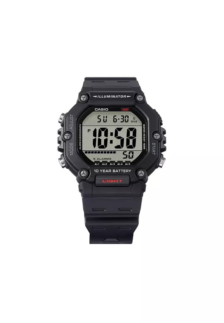 AE-1600H-1AV Men Digital Watch Black Resin Strap