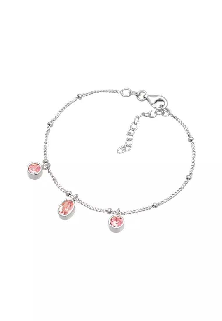 Gelang Perhiasan Perak 925 Wanita Pink Embellished with Crystal by Swarovski®