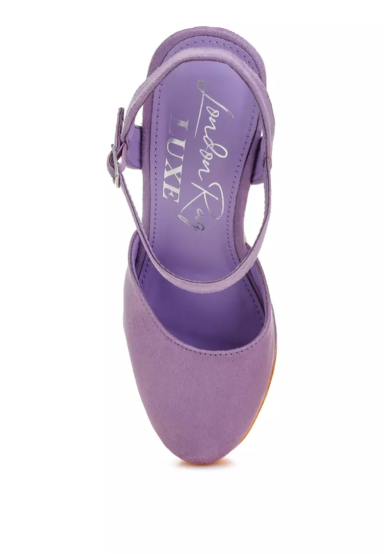 Dual Tone Wedge Sandals in Purple