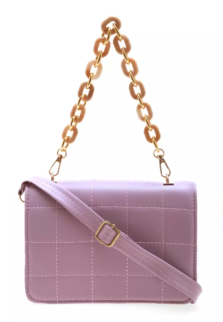Ledya Slingbags Two Starps Bag Women Quality Premium - Purple