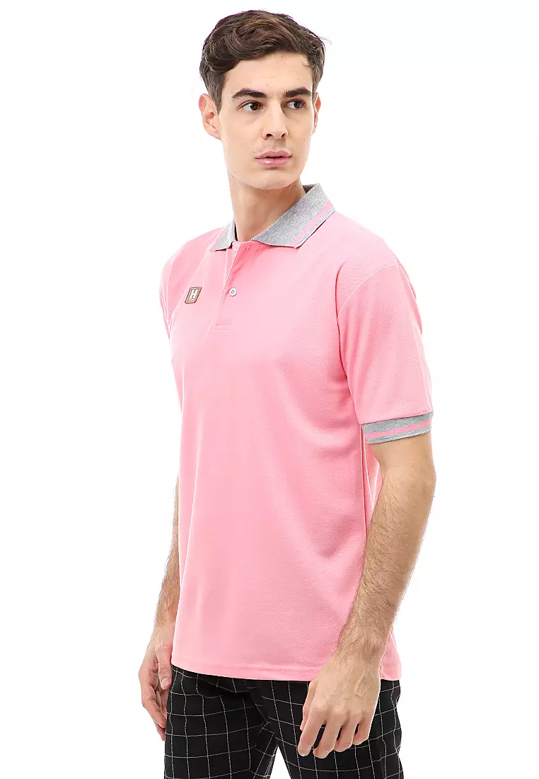 Jack T-Shirt Atasan Kasual Kaos Polos Pria Kerah Lengan Pendek Material Cotton ORIGINAL - Pink