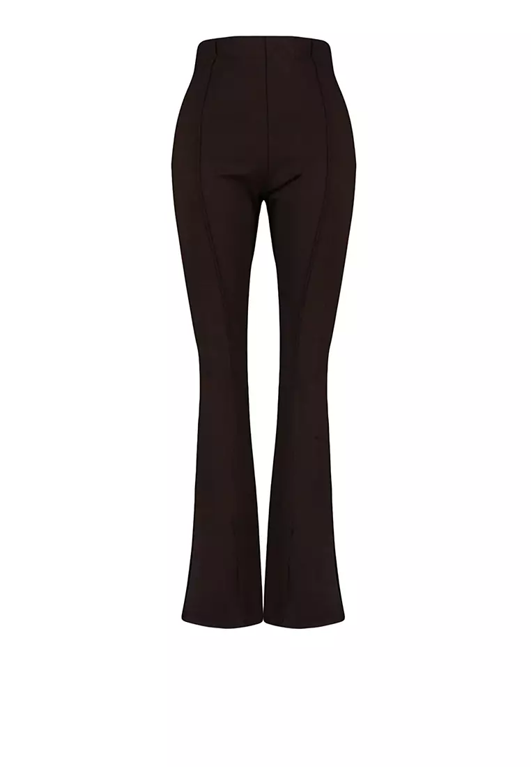 Trendyol Curve Plus Size Pants - Brown - Flare - Trendyol