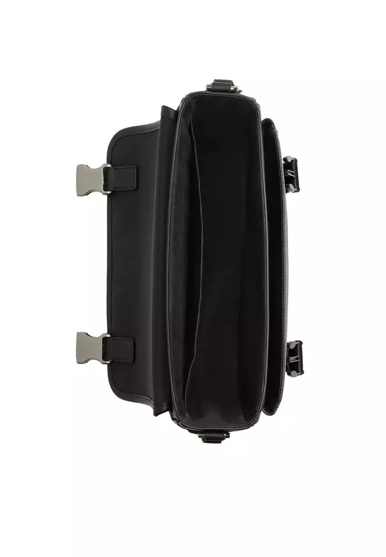 Racer Messenger In Signature Canvas Charcoal/Black CT716