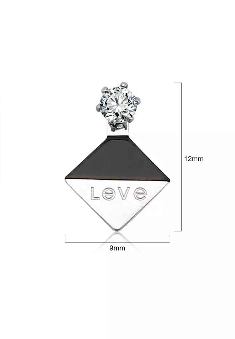 Geo Love Earrings in White Gold