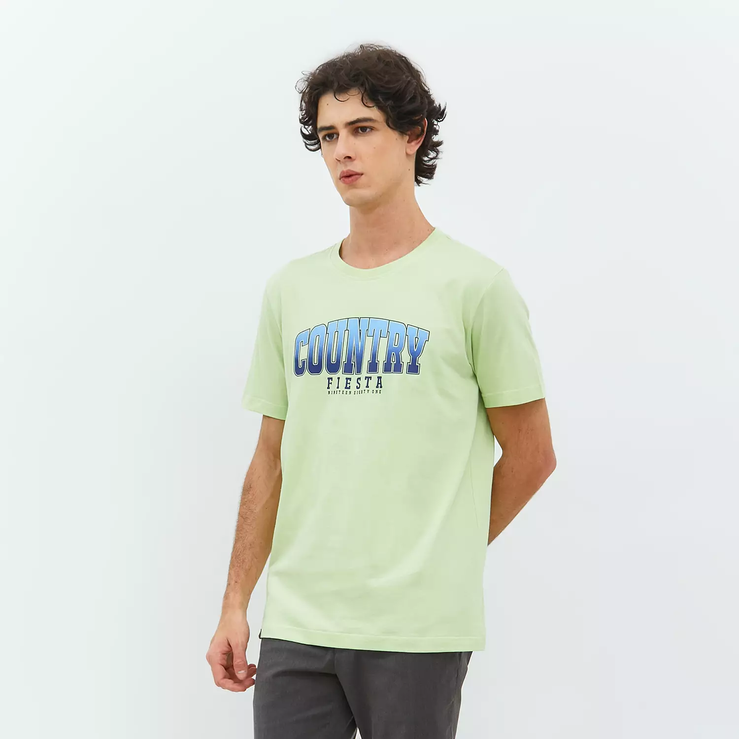Country Fiesta Men T-shirt Lime Green 01MTY47060