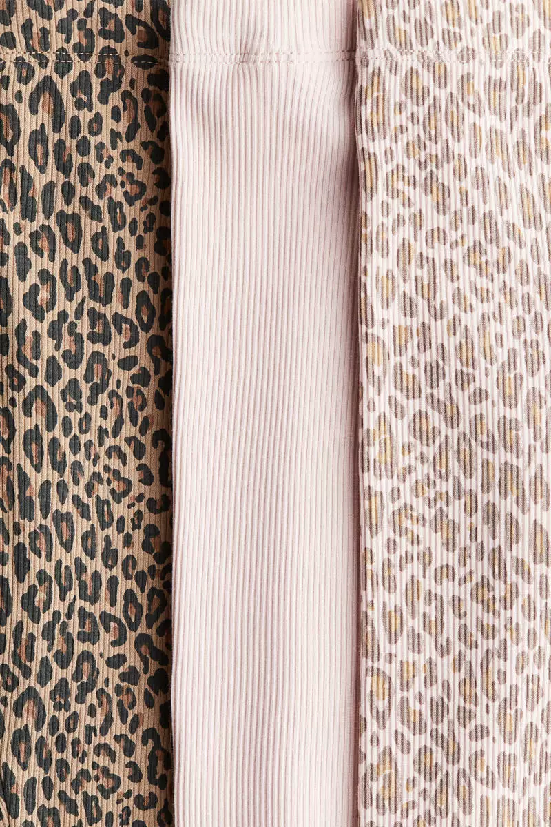 3-pack ribbed cotton leggings