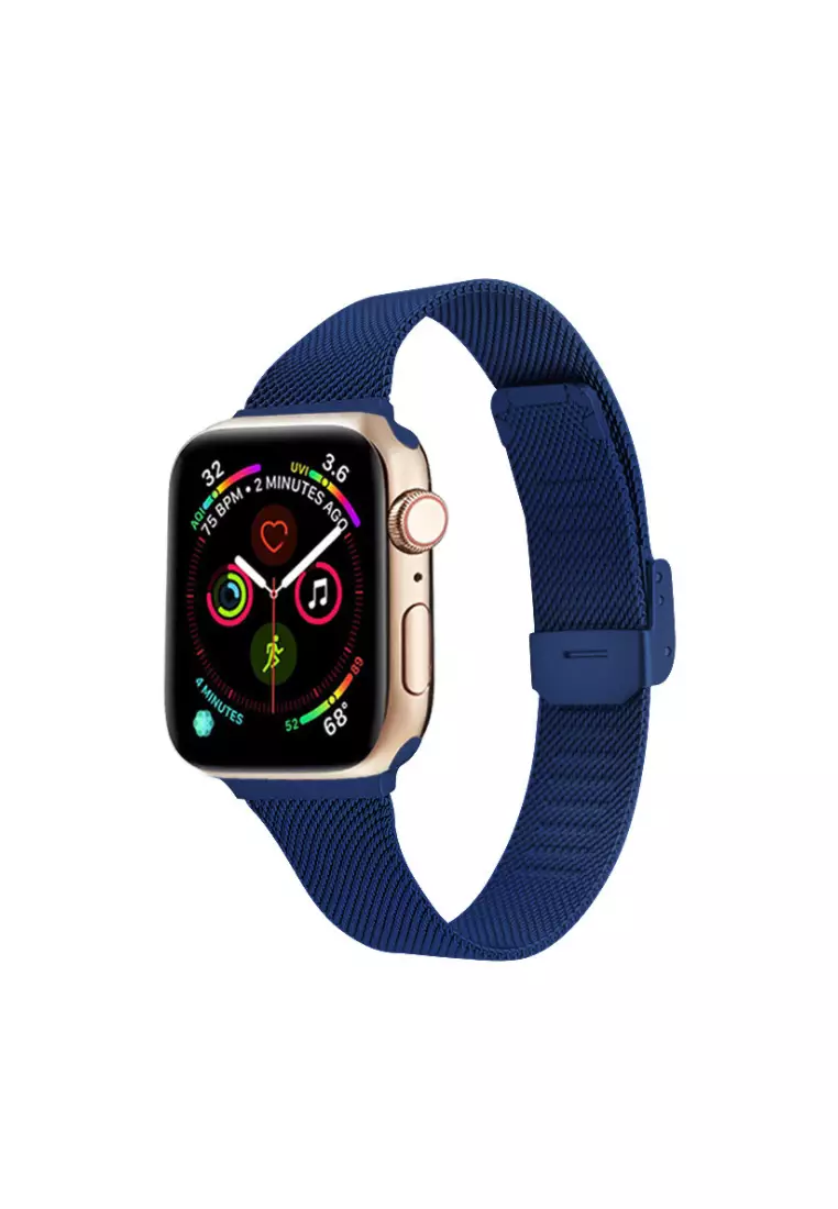 Buy Kings Collection Blue Stainless Steel Apple Watch Band 38MM ...