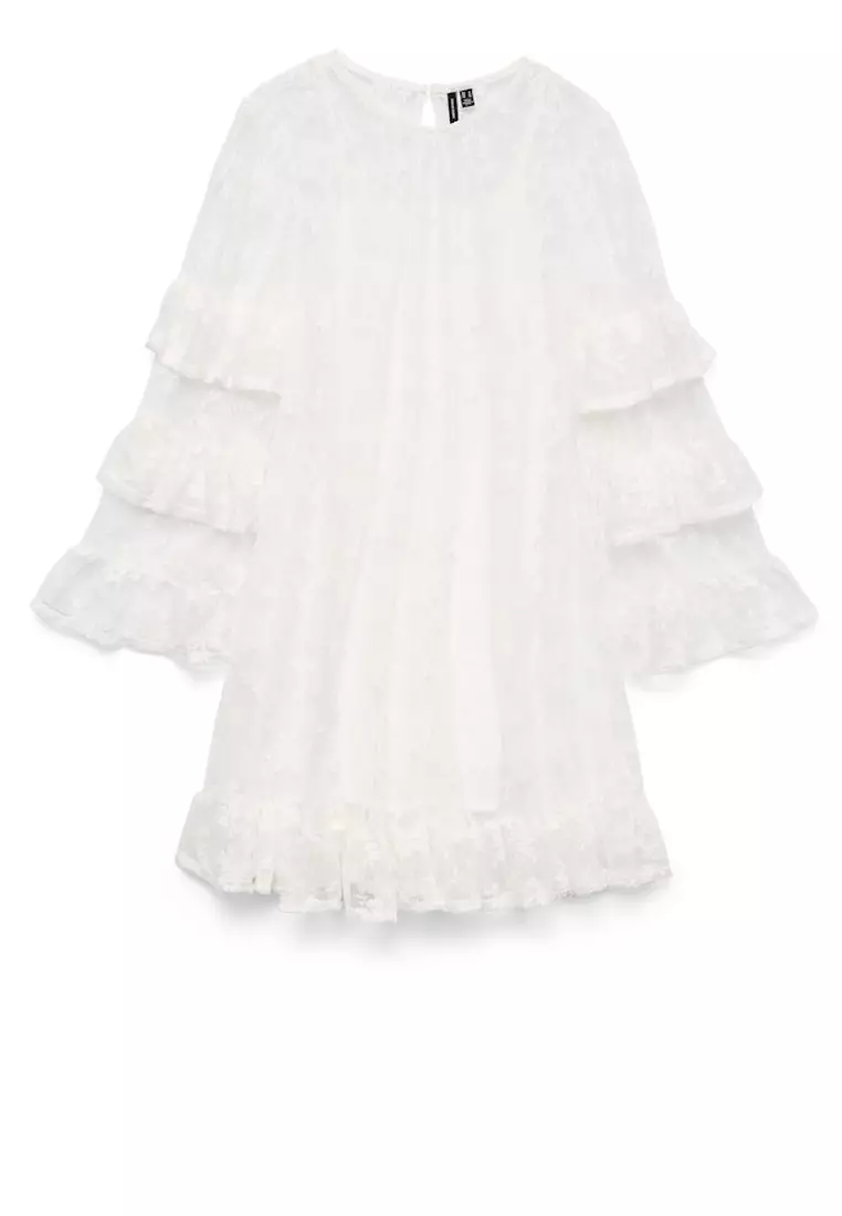 Long Sleeves Lace Jersey Dress