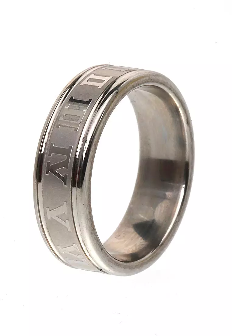 Ethan Ring Cincin Unisex Casual Simple Comfortable Stainless Material Titanium ORIGINAL - Silver