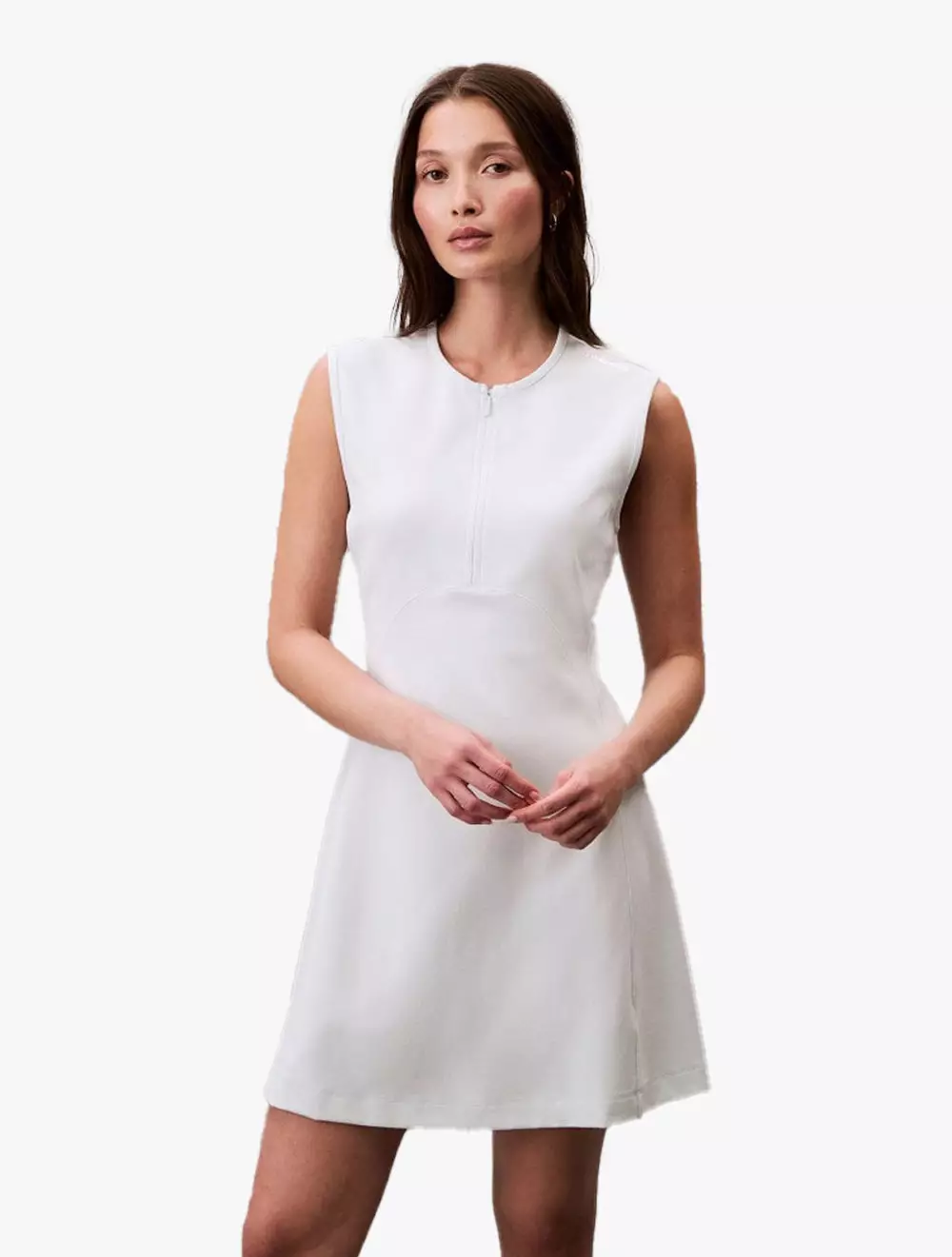 Calvin Klein - Quarter Zip A-Line Mini Dress