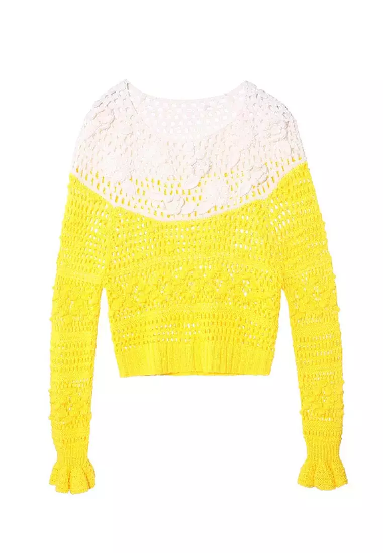 Colour Block Hand Knit Top