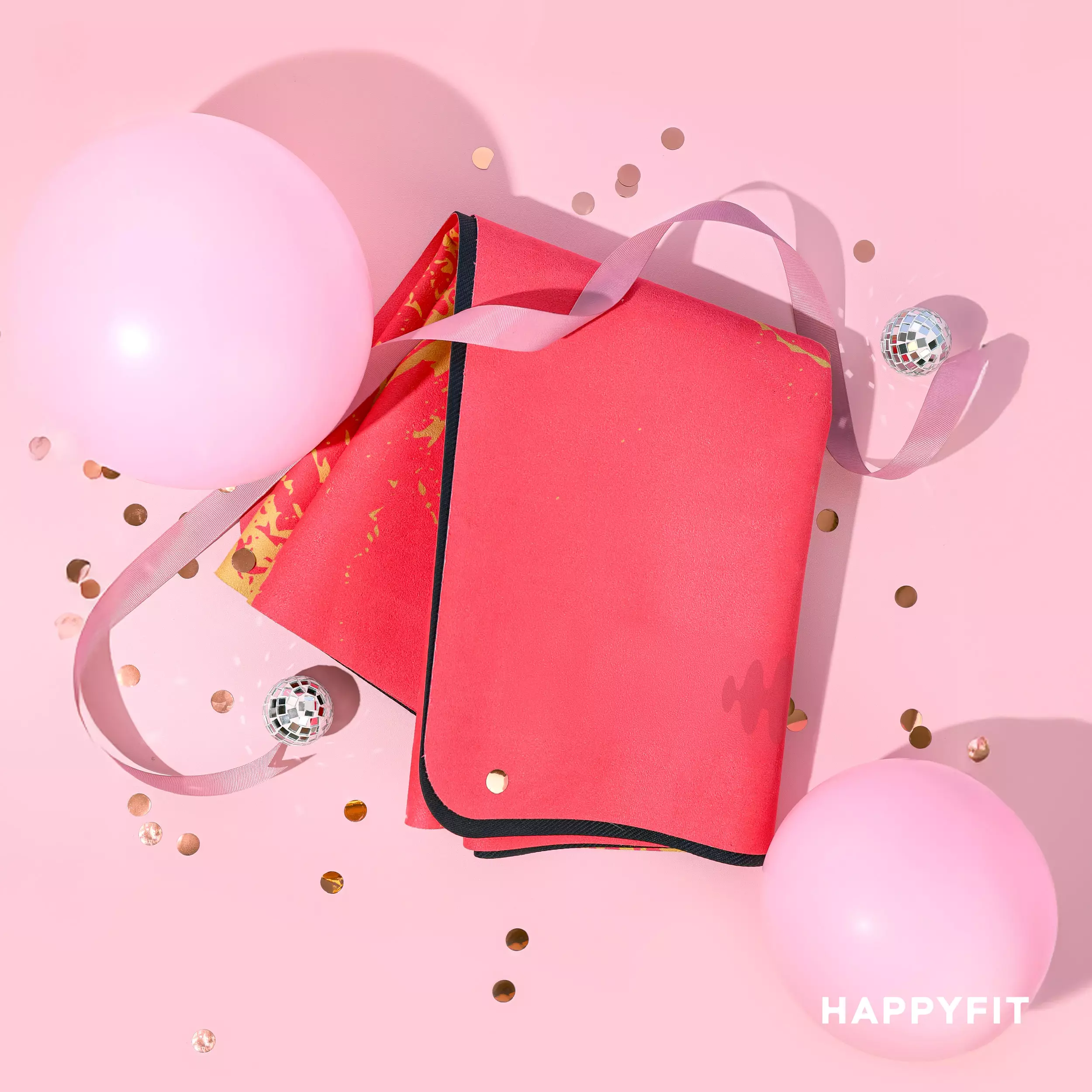 HAPPYFIT Travel Suede 1,5mm Yoga Mat Pink Marble