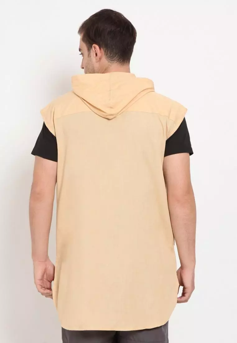 Zayidan Rompi Sholat Hoodie Muslim Pria - Kuning Gading