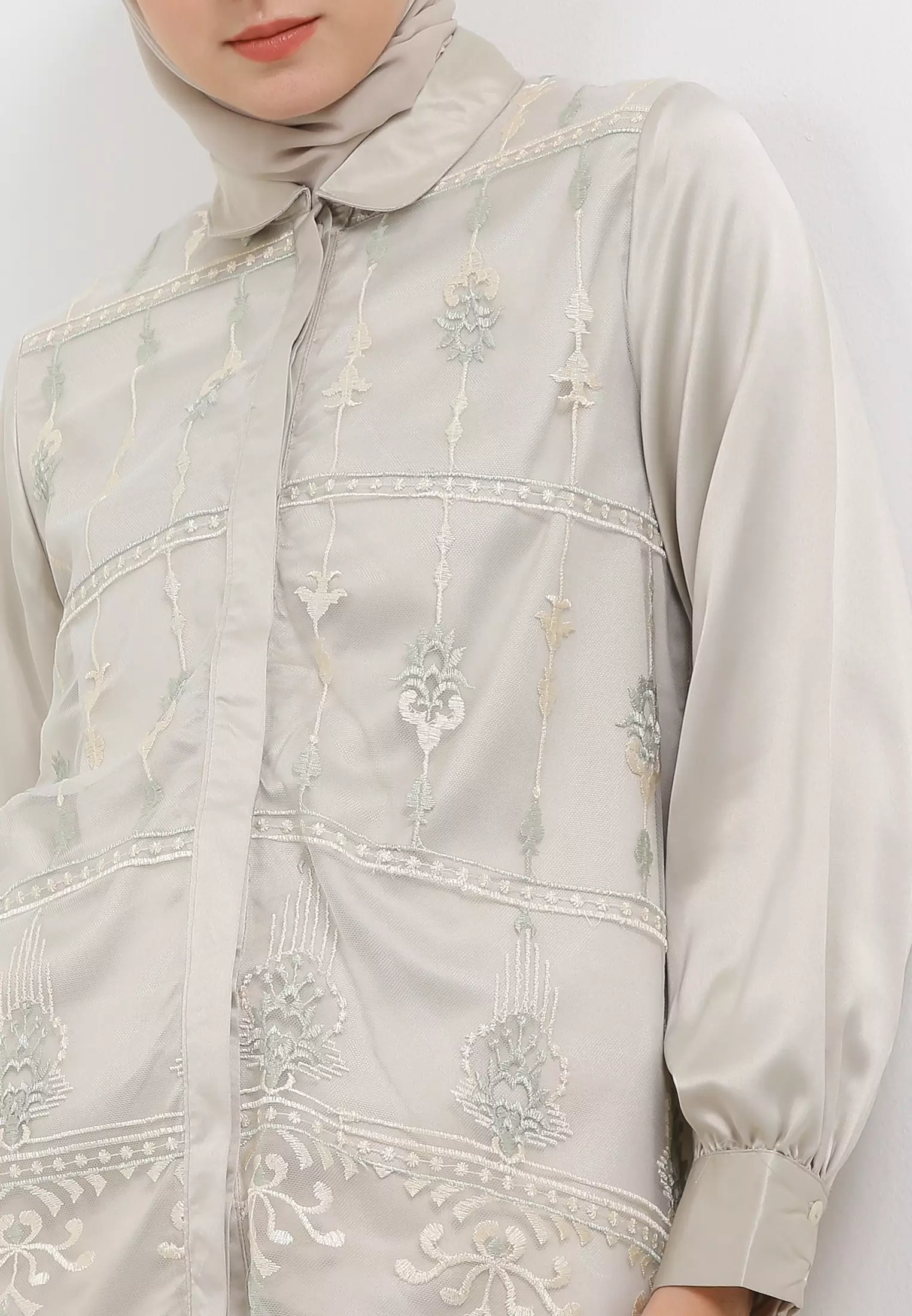 MFMW Givillia Atasan Blouse Brukat Sage