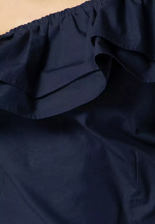 荷葉邊單肩上衣