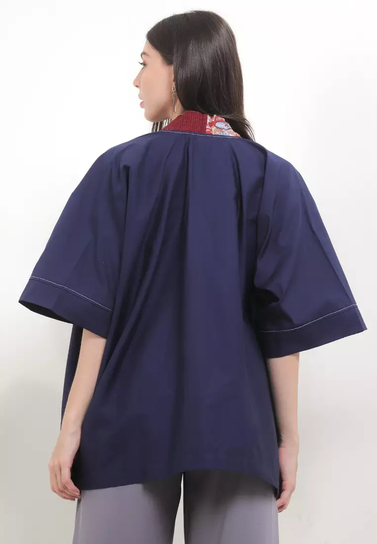 Natura Outer Classic Kombinasi Batik Cap Lengan Pendek