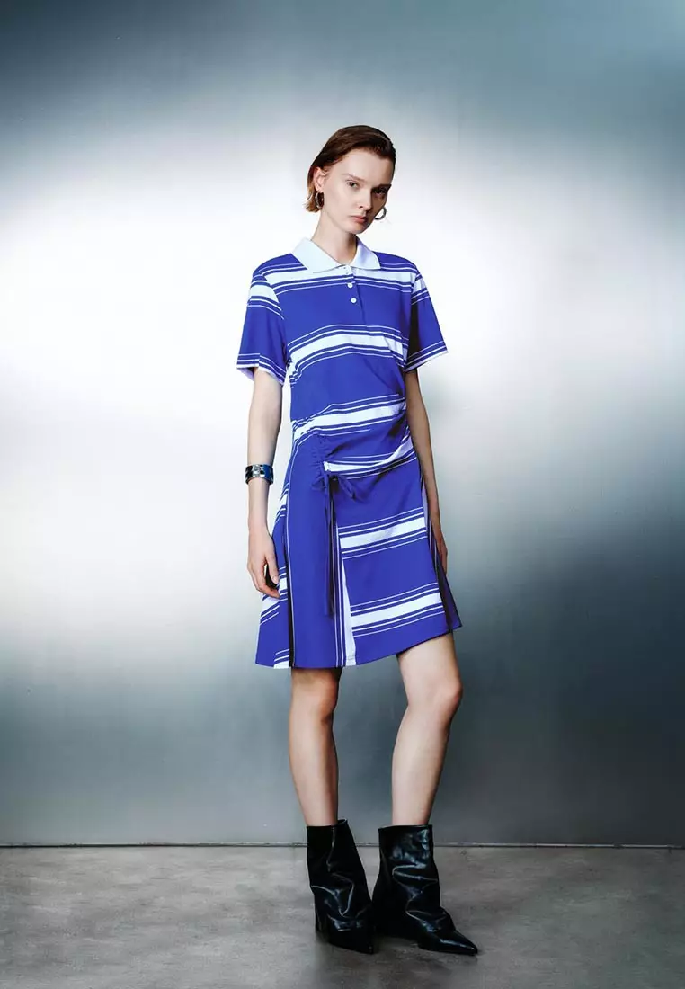 Striped Polo A-Line Dresses