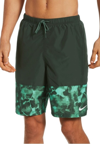 Nike green Nike Swim Men's Cloud Dye Packable 9"" Volley Short 67B1FUSB997FD5GS_1