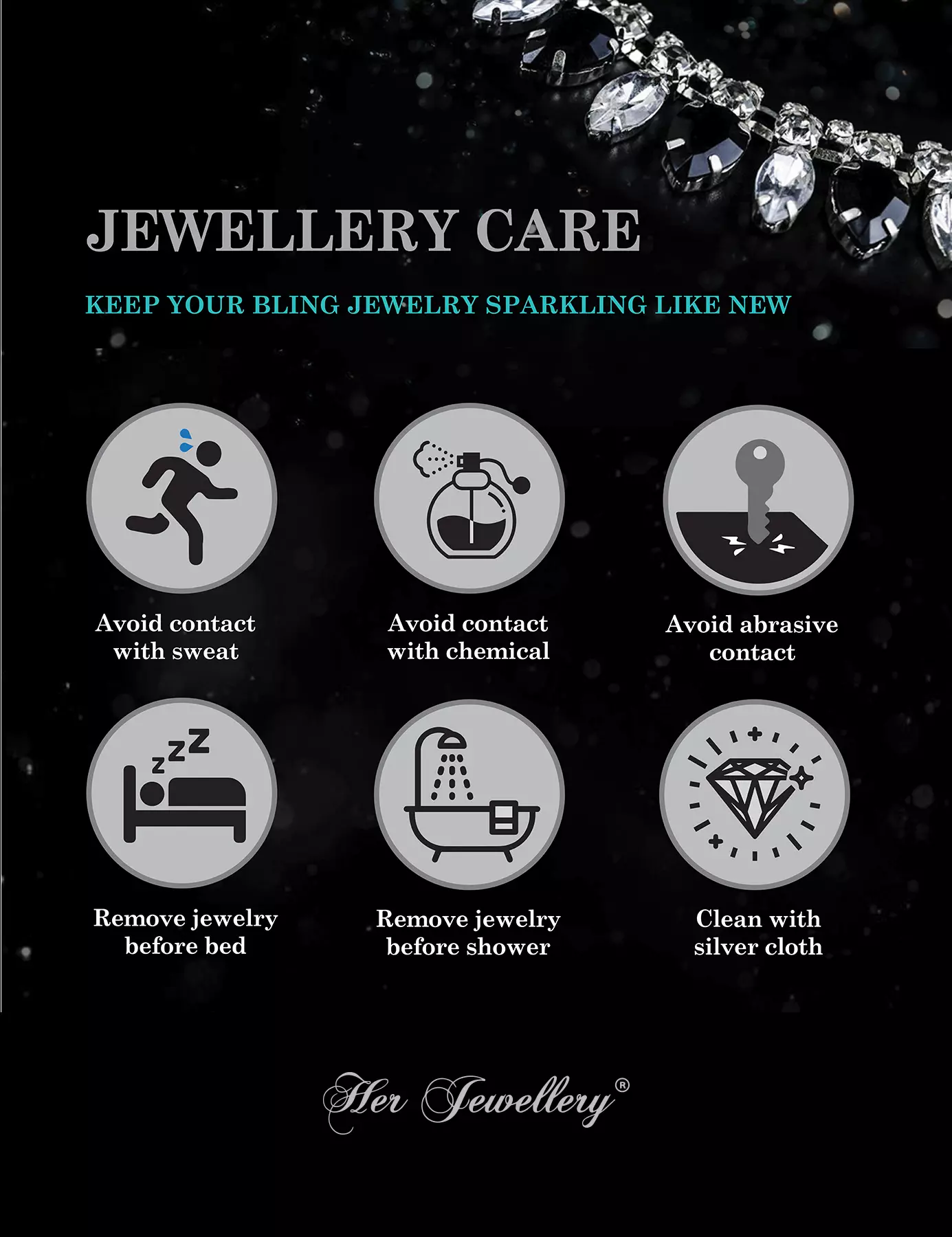 Classic Pendant - Kalung Crystal Swarovski by Her Jewellery