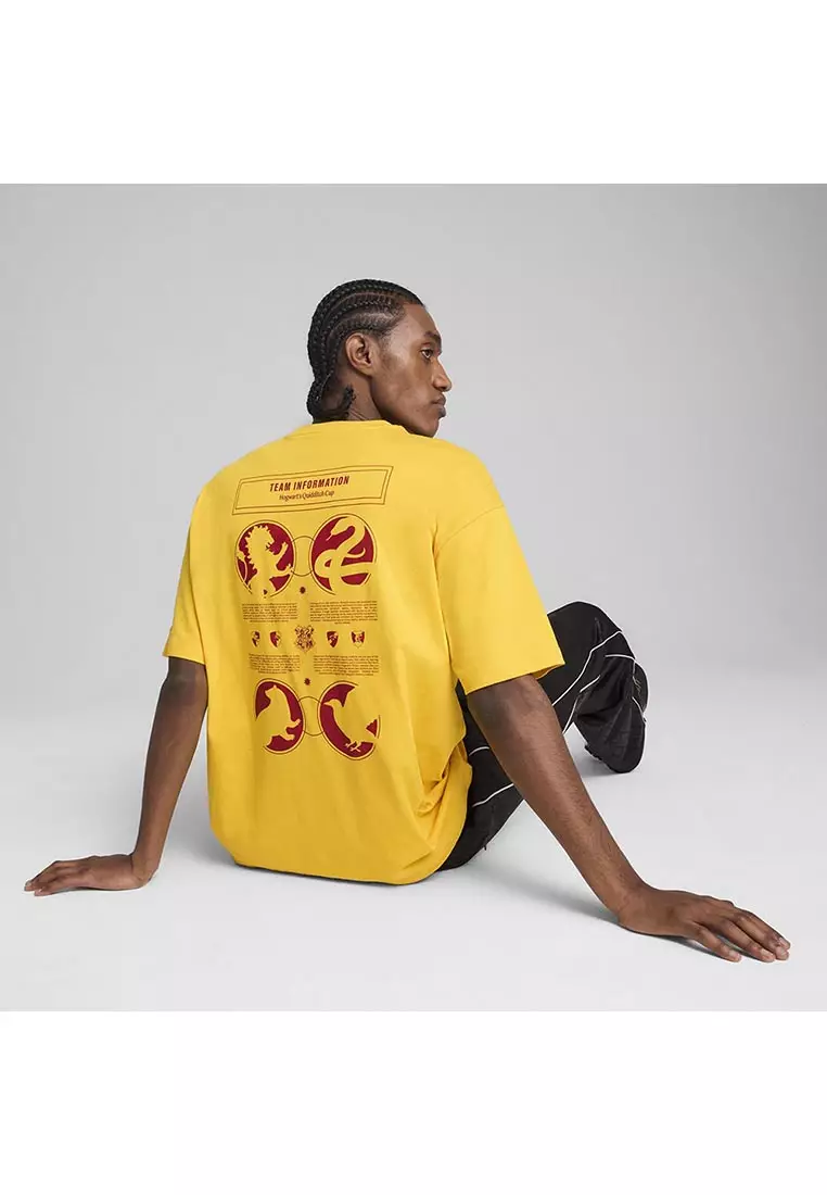 ◆PUMA◆ Puma X Harry Potter Oversized Graphic Tee Yellow Si Men's Puma X Harry Potter Oversized Graphic Tee - Yellow