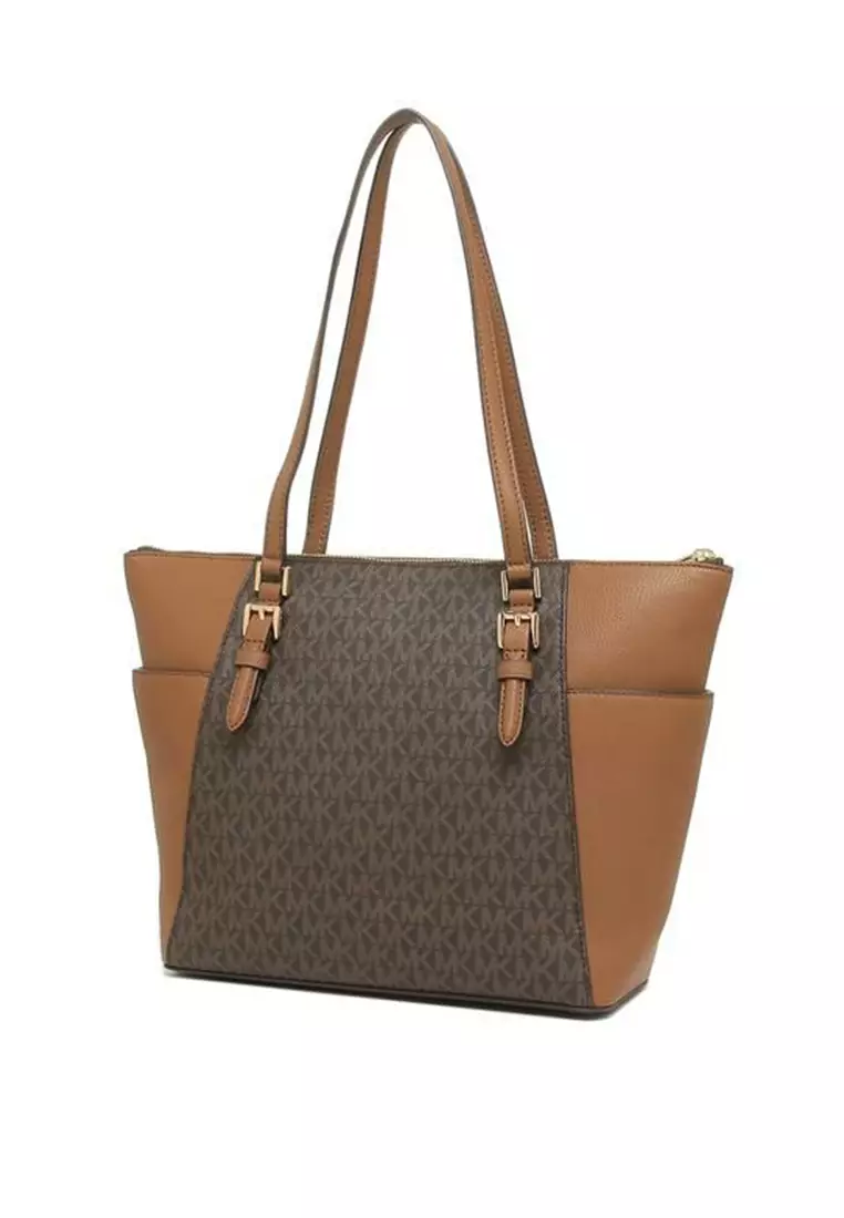 Michael kors signature tote brown online