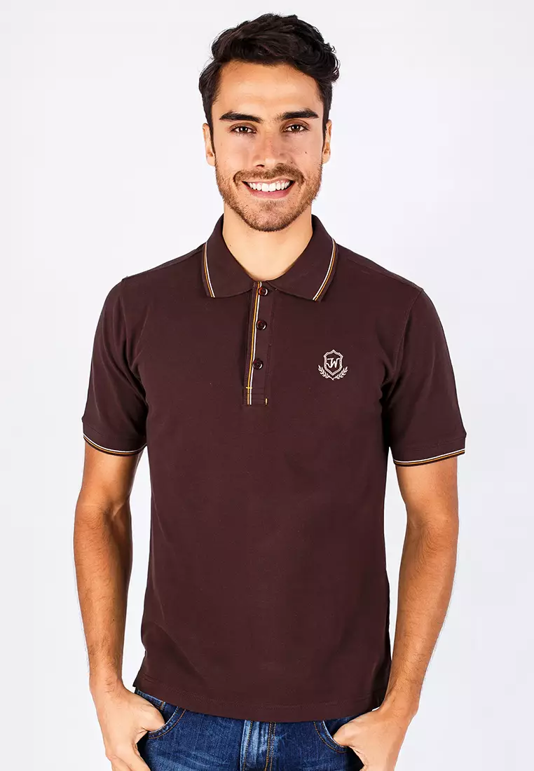 Johnwin - Kaos Casual Polo Pria - Cokelat - FTS.625.M017.01.C S/S