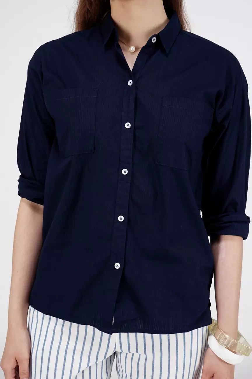 Kemeja Wanita Luna Navy