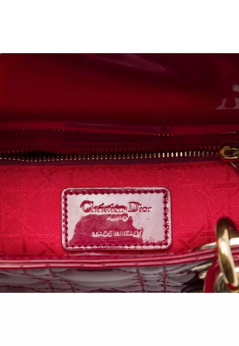 Pre-Loved Dior Mini Patent Cannage Lady Dior