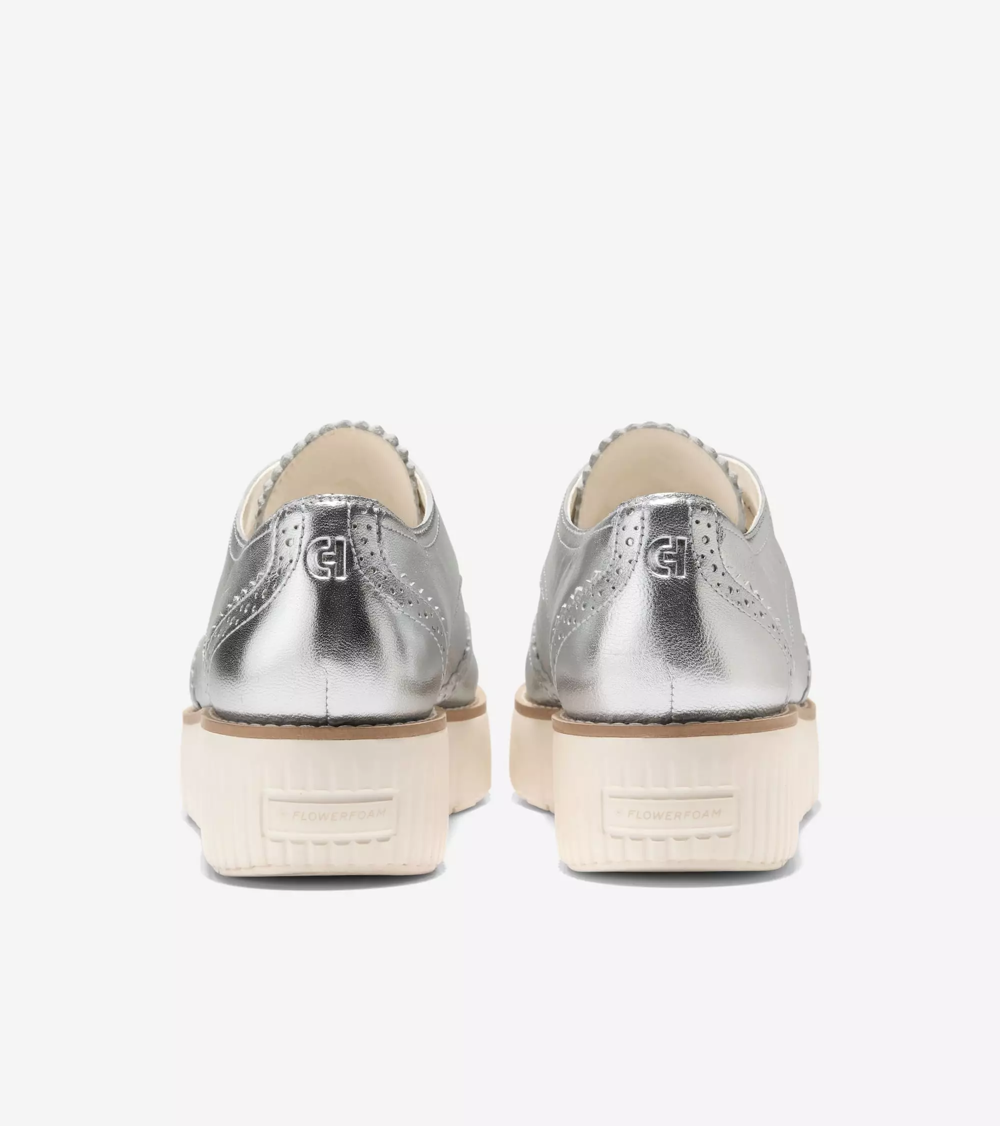 Cole Haan Women Grand City Platform Oxford - Sepatu Wanita (Silver)