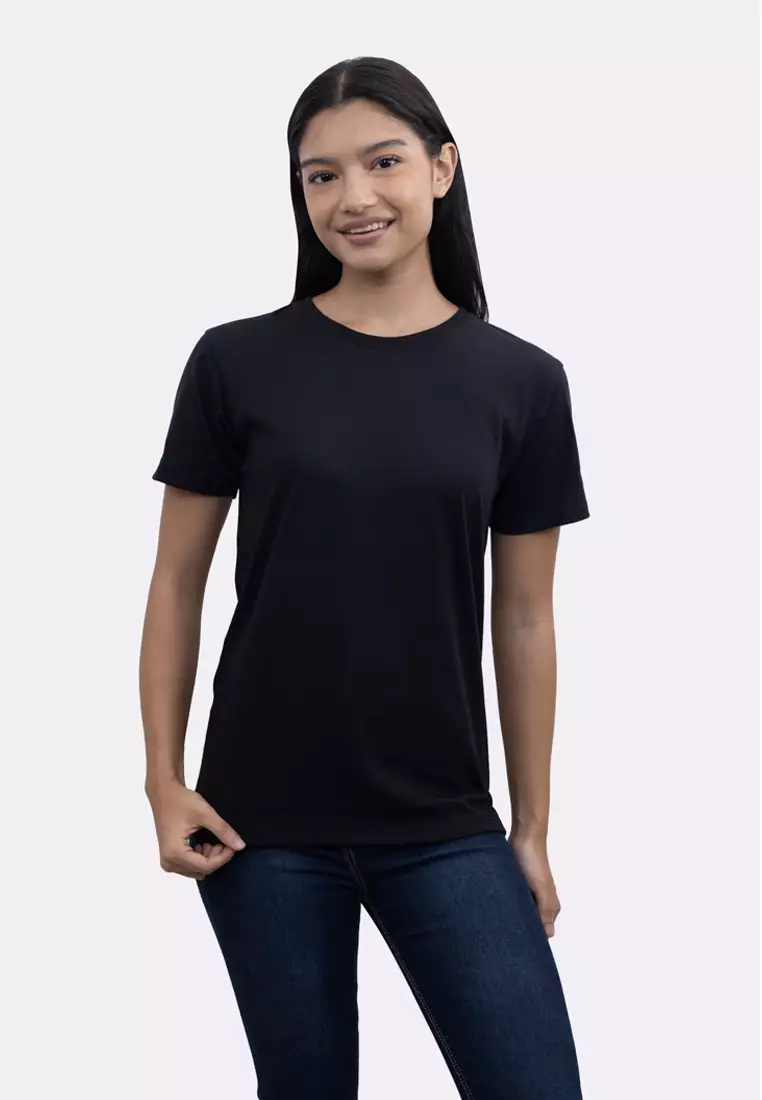 Ladies Black Round Neck T-Shirt