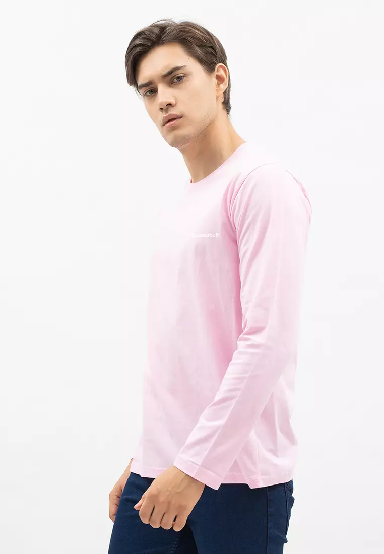 Houseofcuff Kaos Cotton Combed Lengan Panjang Pria Baby Pink