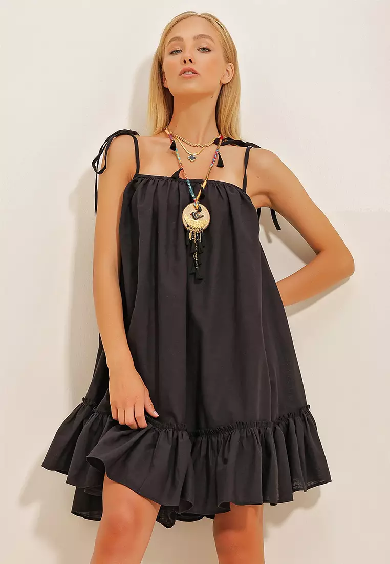 Flounce Terry Cotton Dress