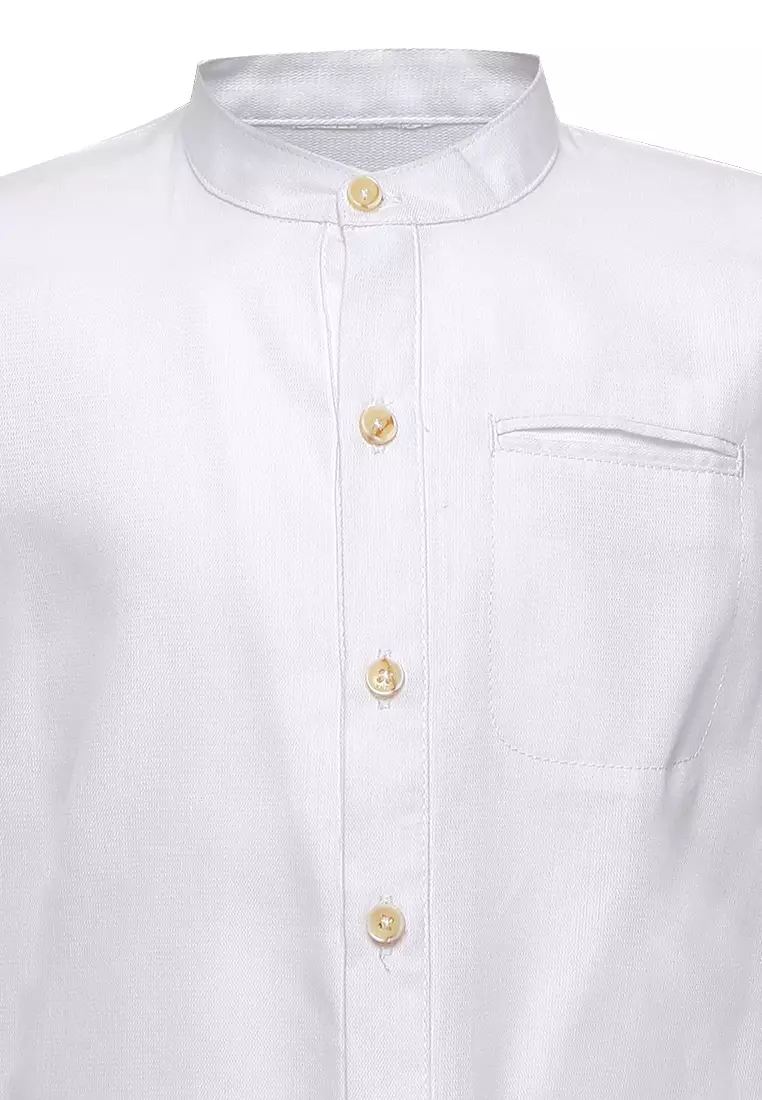 Qna Boy Dayyan Kemeja Panjang Ciang-i Anak Putih