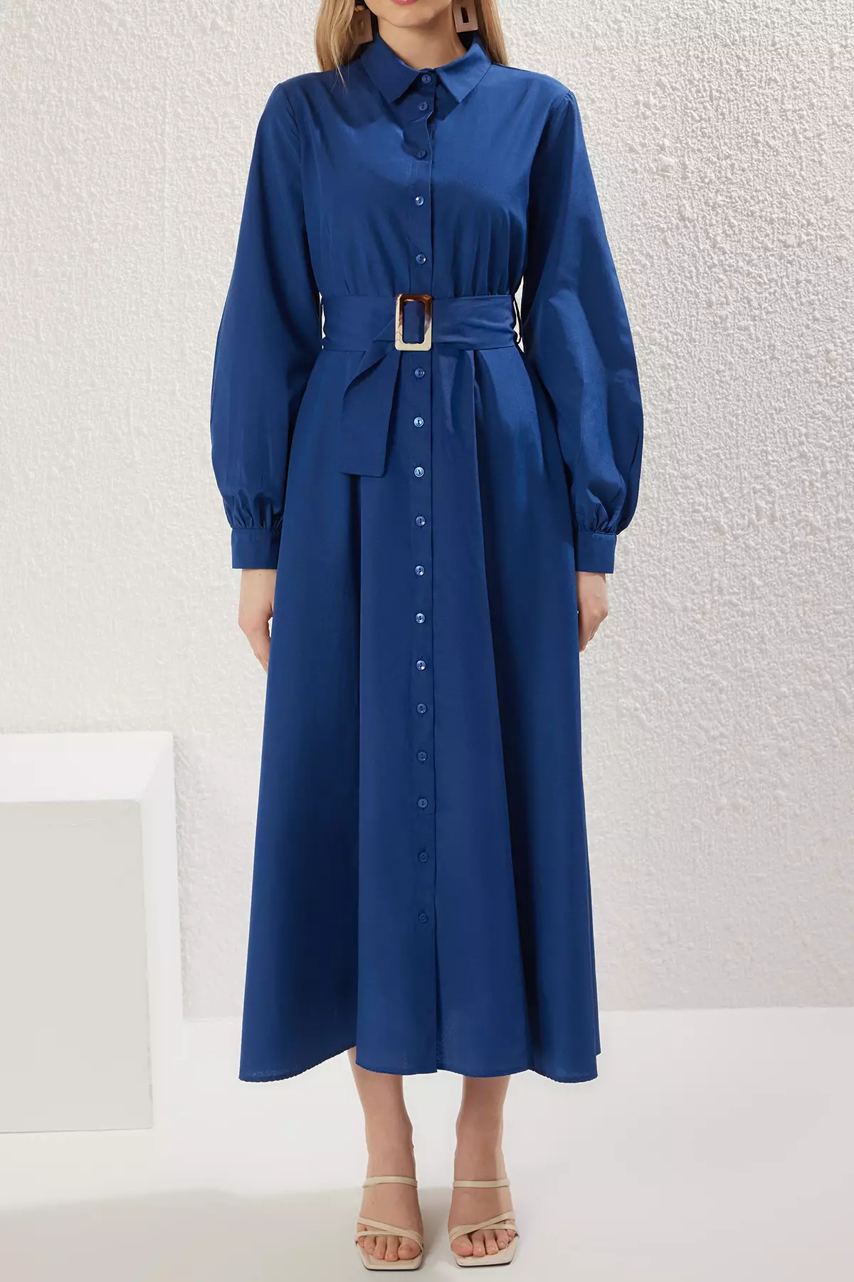 Shirt Maxi Dress with Belt