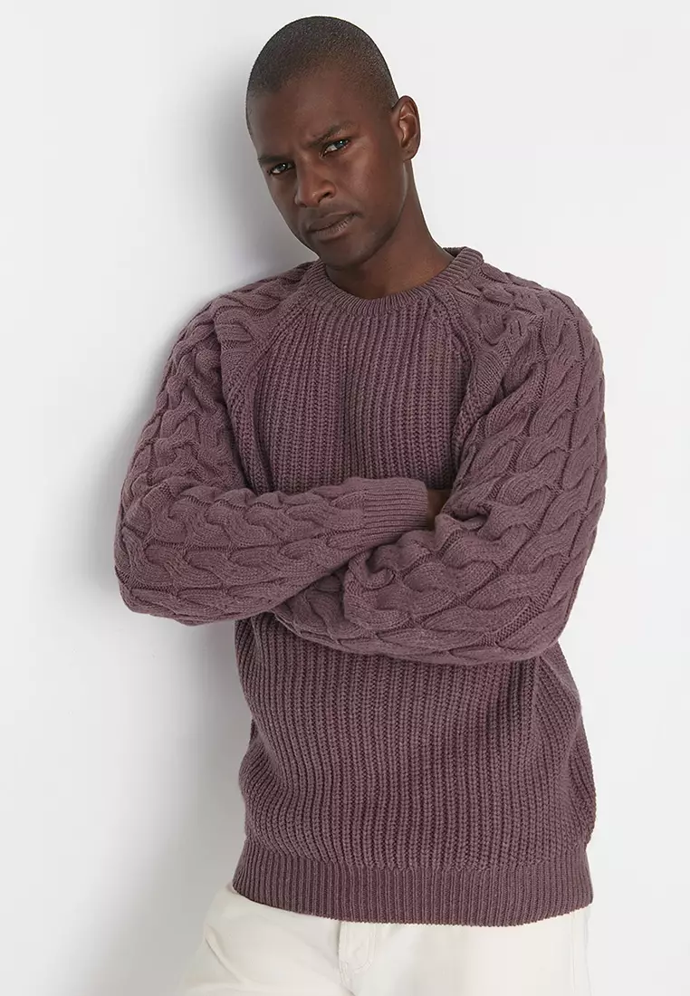 Regular Fit Raglan Sleeves Sweater