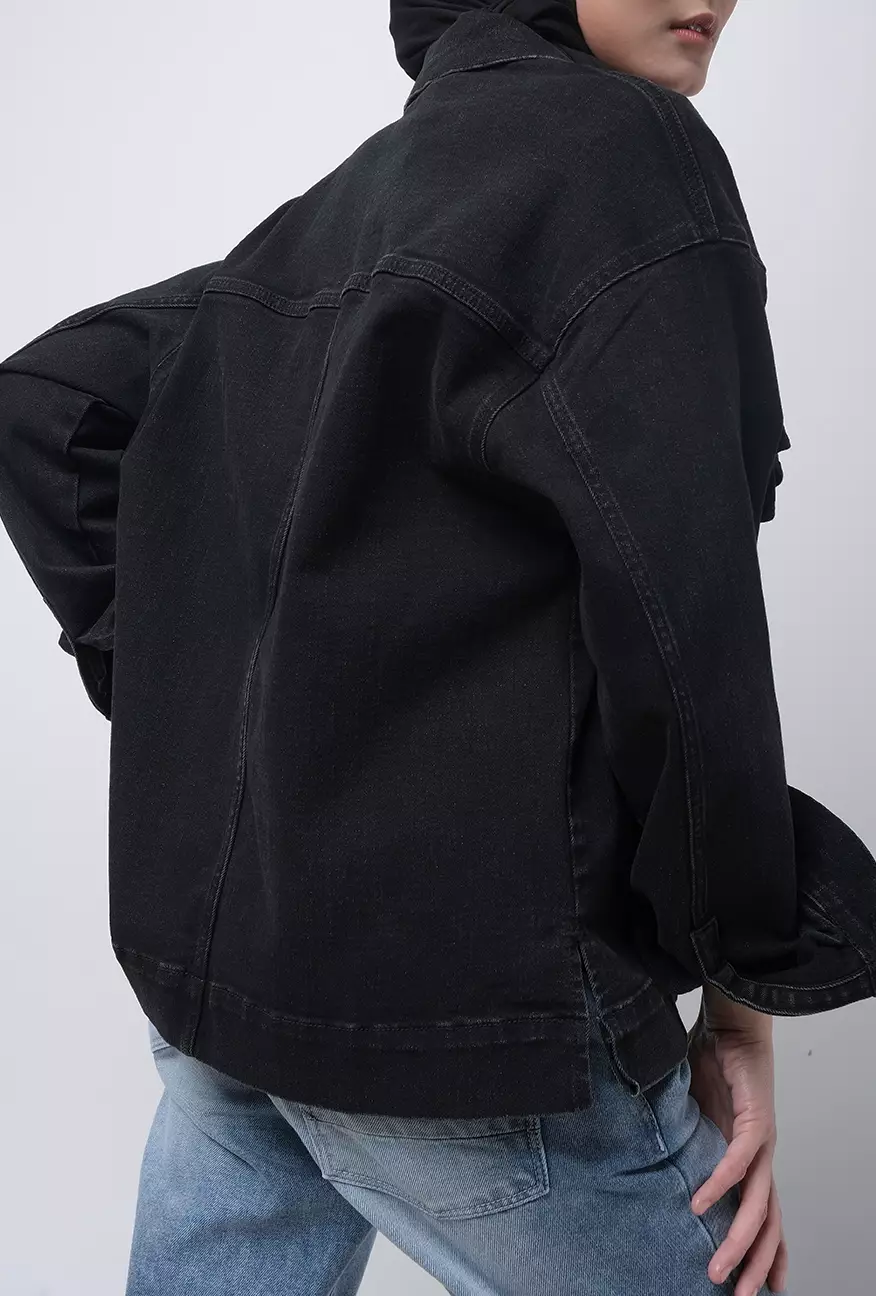 Jaket Wanita Gabriella Black Grey