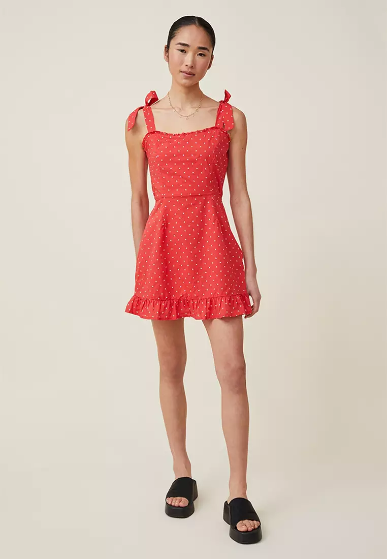 Petite Kayla Tie Shoulder Mini Dress