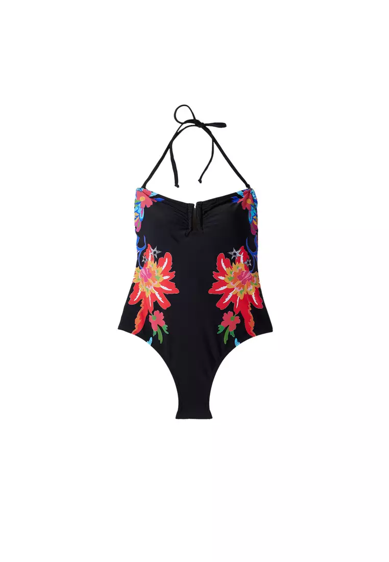 Mujer Top De Desigual Estampado Tropical (talla S) Bikini Bandeau