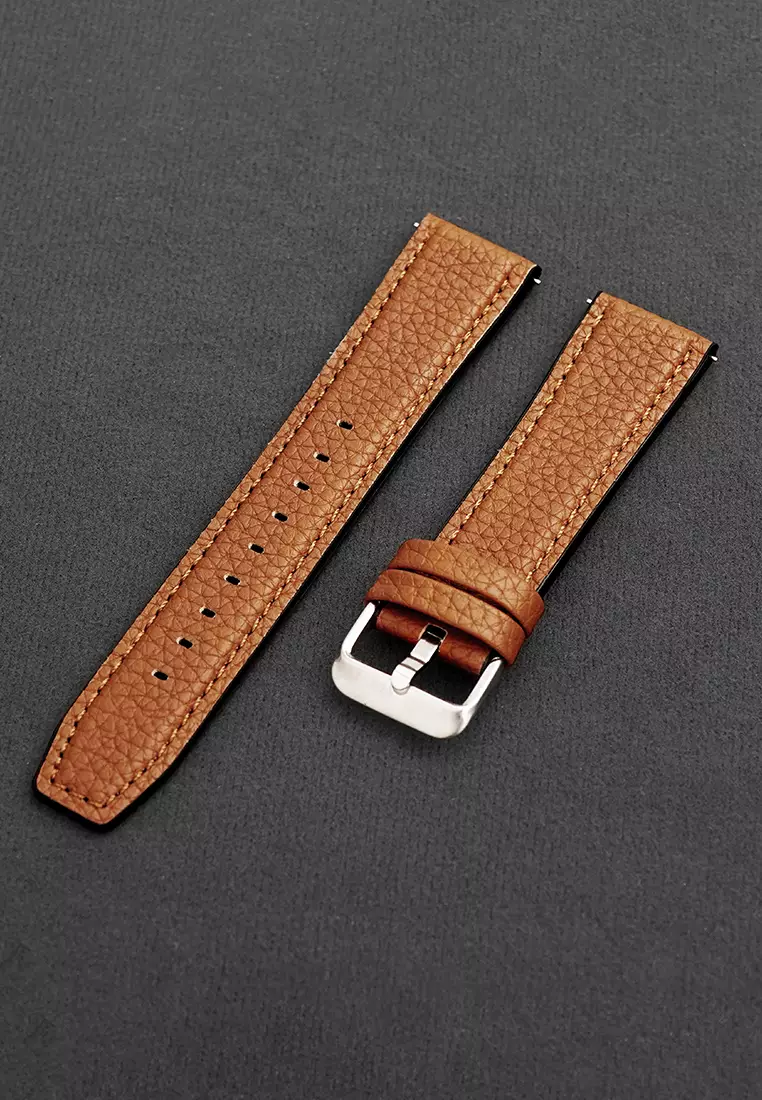 Tali Kulit Pria Leather Strap 22mm Premium Leather Tali Kulit-brown 22mm
