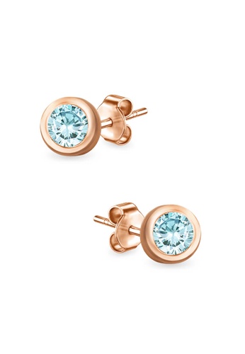 Aquae Jewels pink Earrings My BirthStone, 18K Gold - Rose Gold,Aquamarine 9CD82AC0611B5DGS_1