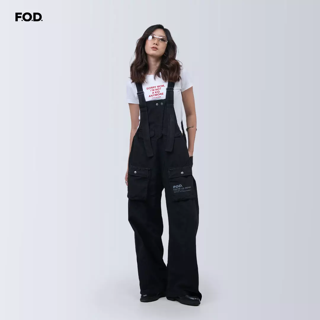 Celana Overall Wanita Lala Dark Grey