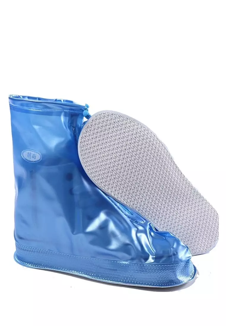 Bells Cover Hujan Sepatu Waterproof Matte Color Size XL Desain Elegan Material Rubber ORIGINAL - Blue