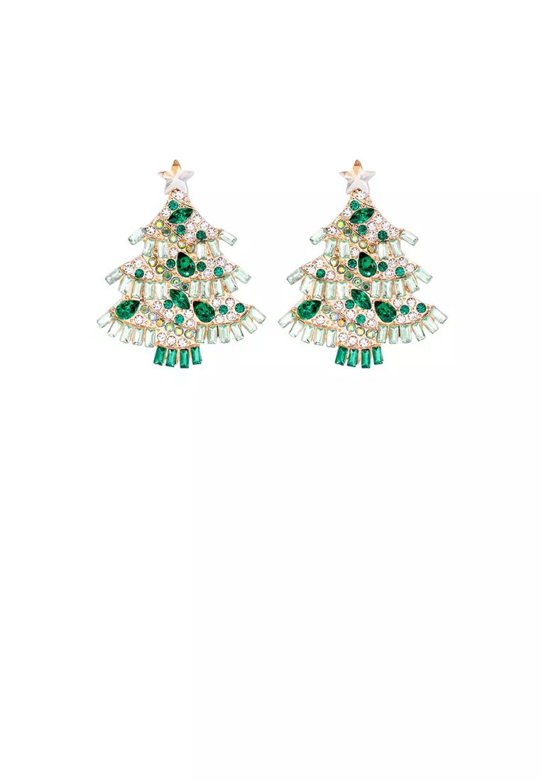 Christmas tree outlet stud earrings
