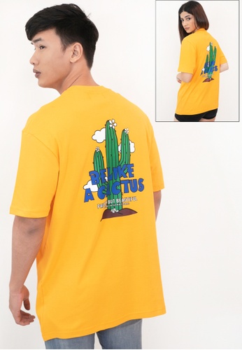 OHNII yellow OVERSIZED BE LIKE A CACTUS COTTON JERSEY TSHIRT (YL) 4CEB0AA3A78A3CGS_1