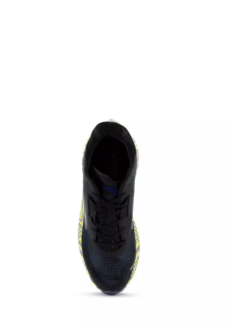 910nineten HAZE METAMOZAIC sepatu running - Hitam/Puith Gading/Hijau Neon