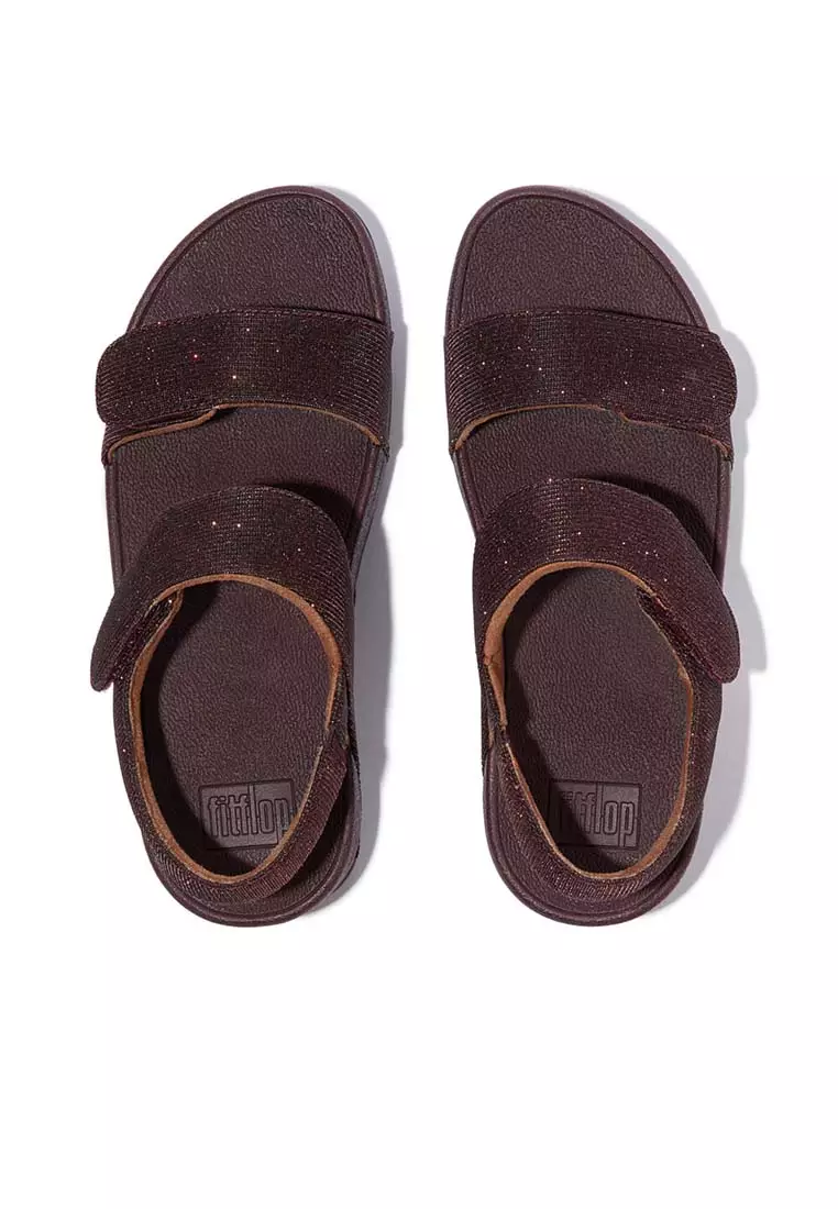 FitFlop LULU Adjustable Shimmerlux Back-Strap Sandals - Plumberry (GA2-C88)