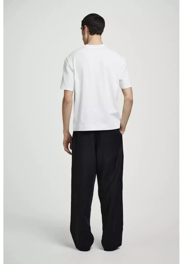 RELAXED SLUBBED COTTON-LINEN T-SHIRT