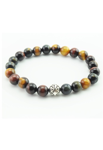 Memento Collection brown Three Colours Tiger Eye Detailed Bracelet ME060AC30HFLMY_1