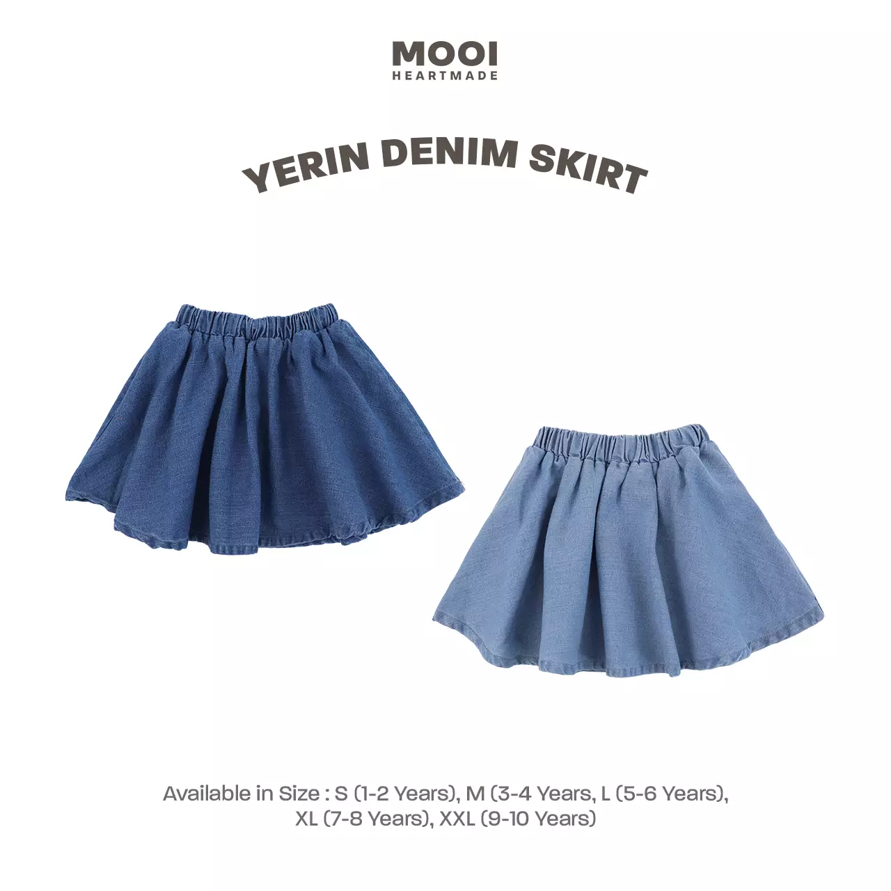 Mooi Rok Jeans Anak Perempuan Yerin Denim Skirt - Light Blue