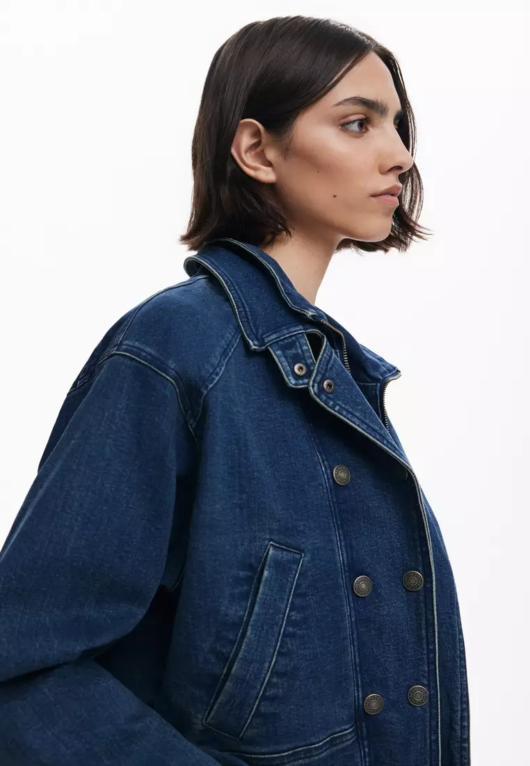 Double-collar denim jacket